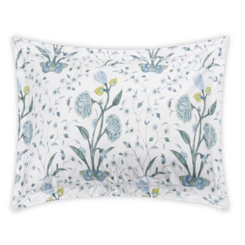 Matouk Khilana Blue King Sham - 21x36",1.5"Flange