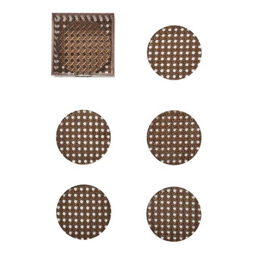 Kim Seybert Coaster Set/6 Reed Brown