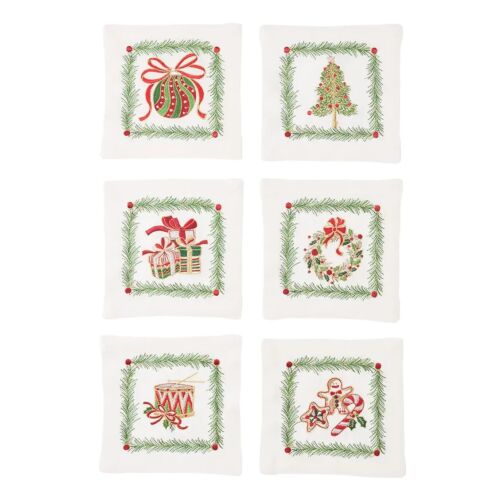 Kim Seybert Cocktail Napkin Set/6 Christmas Trellis