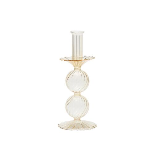 Kim Seybert Glass Candle Holder Bella Champagne