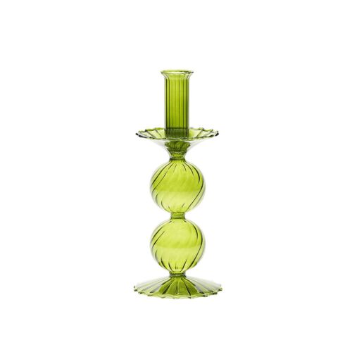 Kim Seybert Glass Candle Holder Bella Olive