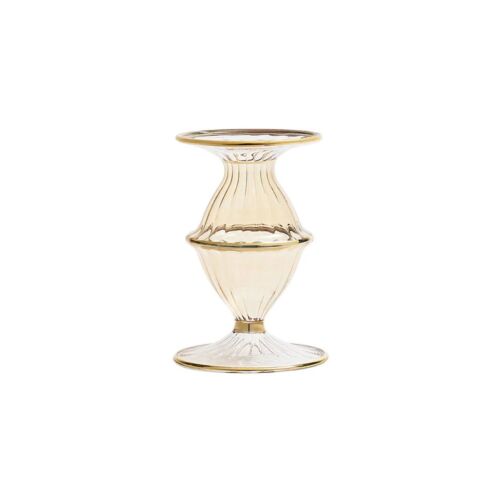 Kim Seybert Glass Candle Holder Blossom Champagne