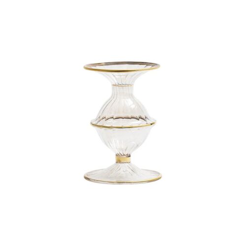 Kim Seybert Glass Candle Holder Blossom Clear