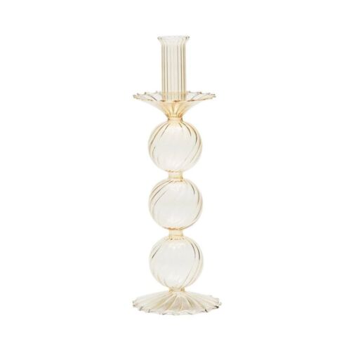 Kim Seybert Glass Candle Holder Iris Champagne
