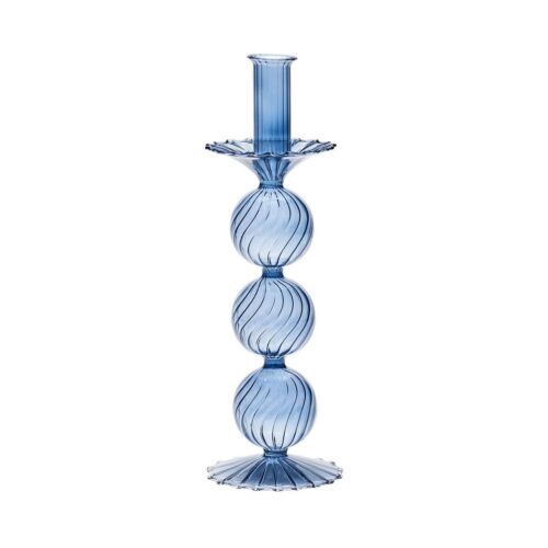 Kim Seybert Glass Candle Holder Iris Cadet
