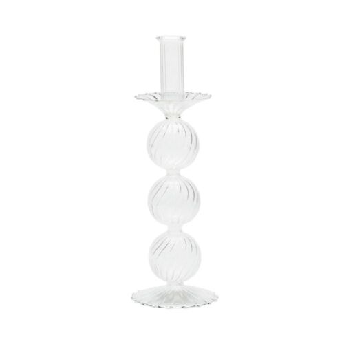 Kim Seybert Glass Candle Holder Iris Clear