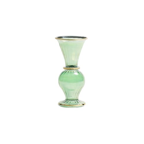 Kim Seybert Glass Trumpet Bud Vase Green