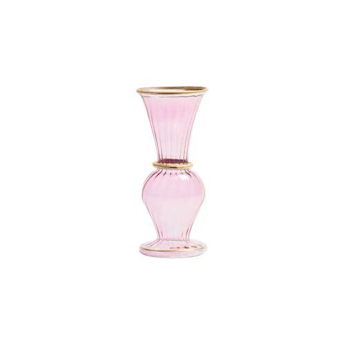 Kim Seybert Glass Trumpet Bud Vase Pink