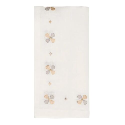 Kim Seybert Napkin Clover Natural & Gray