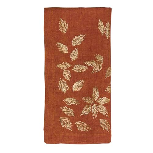 Kim Seybert Napkin Gilded Breeze Rust & Gold
