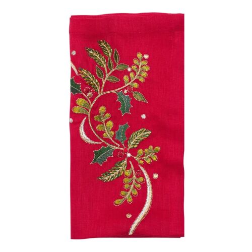 Kim Seybert Napkin Holly Ribbon