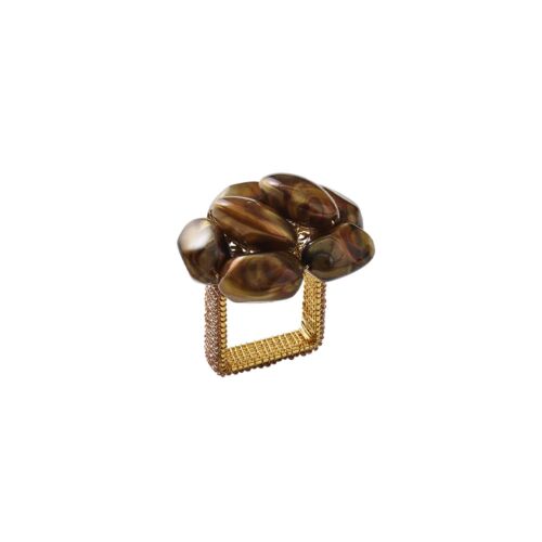 Kim Seybert Napkin Ring Bonton Brown