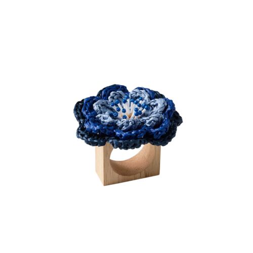 Kim Seybert Napkin Ring Pareo Periwinkle & Blue