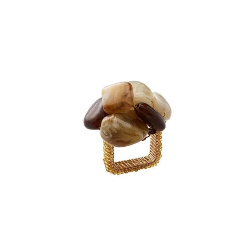 Kim Seybert Napkin Ring Sea Stone Beige