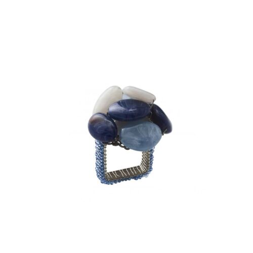 Kim Seybert Napkin Ring Sea Stone Navy