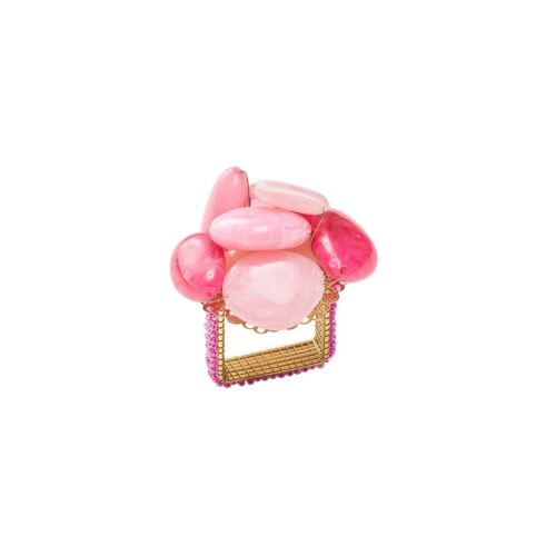 Kim Seybert Napkin Ring Sea Stone Pink