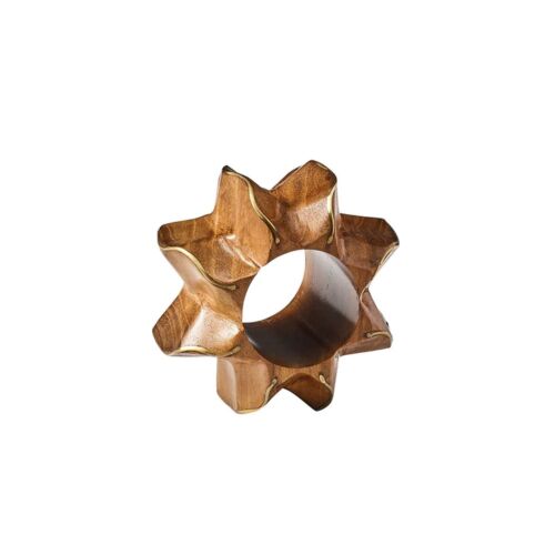Kim Seybert Napkin Ring Twist Brown & Gold