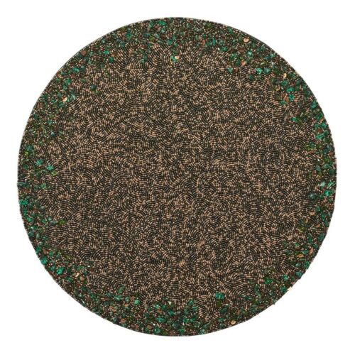 Kim Seybert Placemat Forest Green & Gold