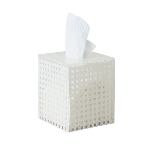 Kim Seybert Reed White Tissue Box