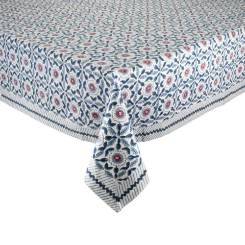 Kim Seybert Tablecloth Majorelle Red, White & Blue