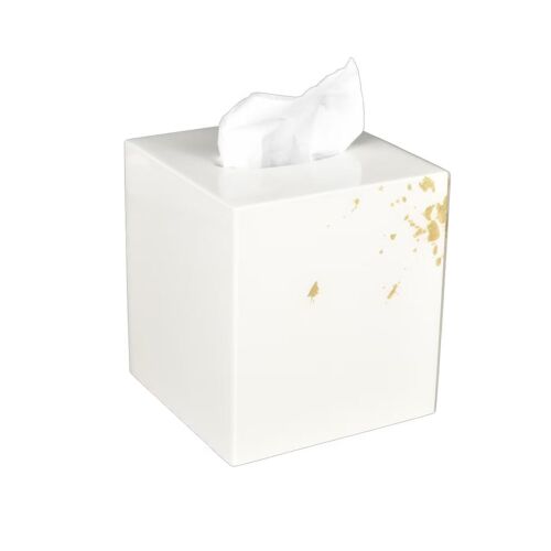 Lacquer Artful Gold Tissue Box Cover