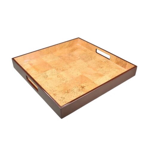 Lacquer Cork Inlay Serving Tray