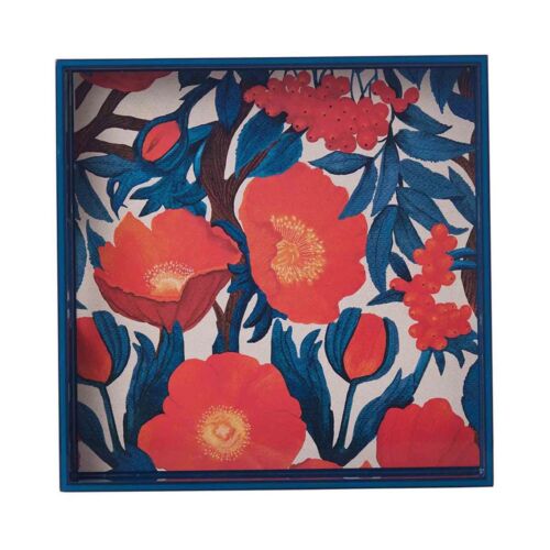 Lacquer Square Tray Iceland Poppy 