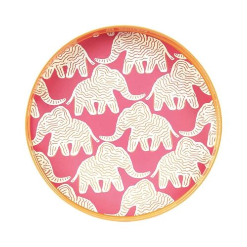 Lacquer Round Tray Elephant