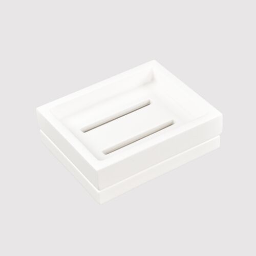 Lacquer White 2-Piece Soap Dish