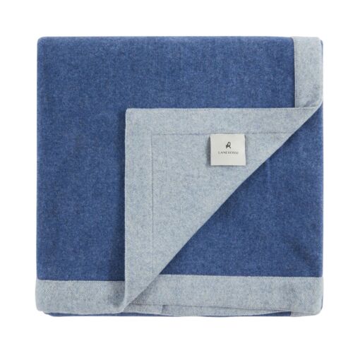 Lanerossi Merino Wool Afrodite Blue King Blanket 94x118"