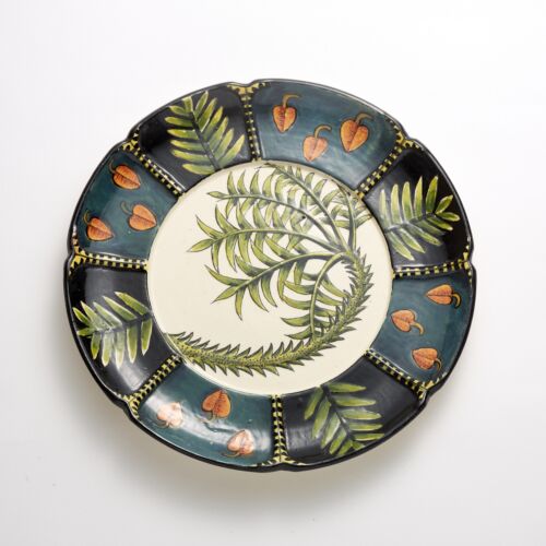 Ardmore Ceramic Plate Leaf with Orange Fruit