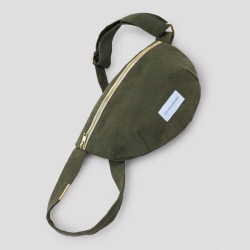 Les Pensionnaires Caper Green Cotton Canvas Banana Bag