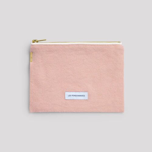 Les Pensionnaires Delicate Pink Cotton Canvas Pouch Small
