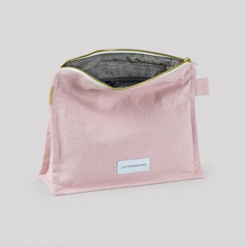 Les Pensionnaires Delicate Pink Cotton Canvas Toiletry Bag