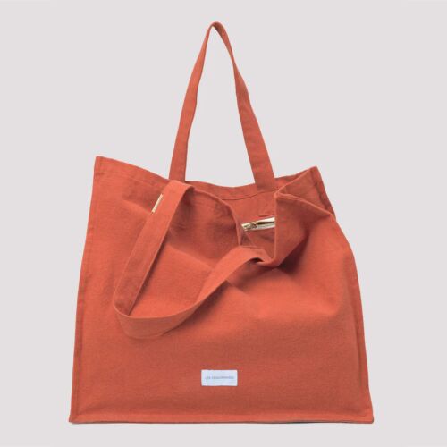 Les Pensionnaires Flaming Orange Cotton Canvas Tote Bag Large