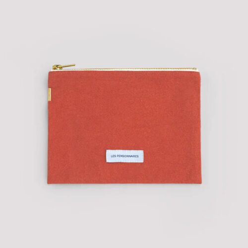 Les Pensionnaires Flaming Orange Cotton Canvas Pouch Small