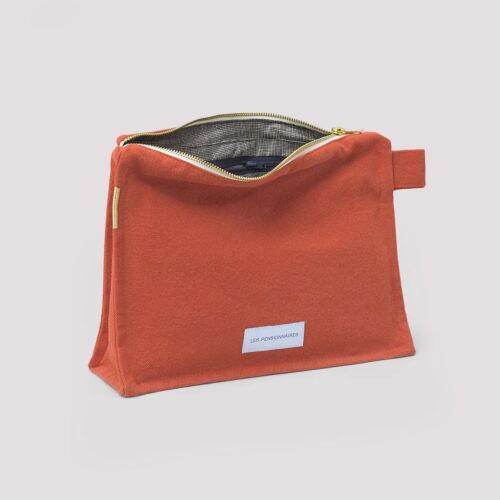Les Pensionnaires Flaming Orange Cotton Canvas Toiletry Bag