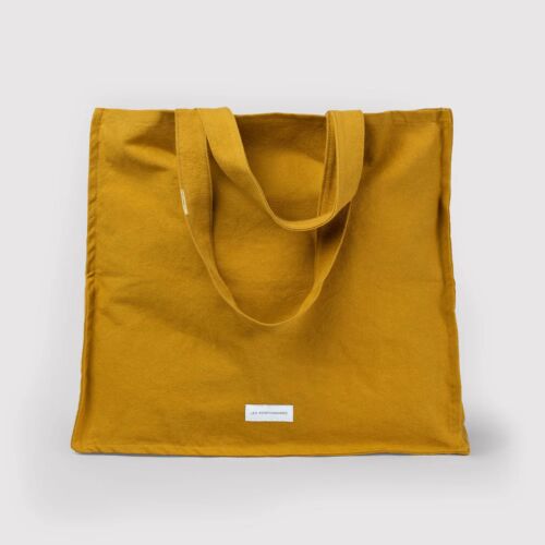 Les Pensionnaires Saffron Yellow Cotton Canvas Tote Bag Large