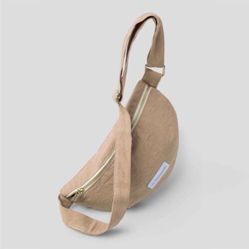 Les Pensionnaires Sand Beige Cotton Canvas Banana Bag