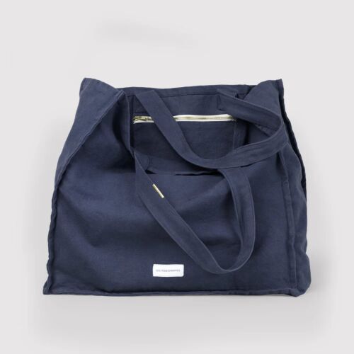 Les Pensionnaires Storm Bue Cotton Canvas Tote Bag Large