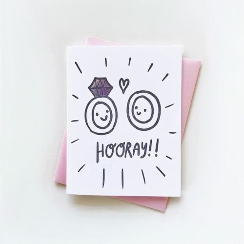 Letterpress Rings in Love Card