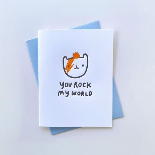 Letterpress You Rock My World Card