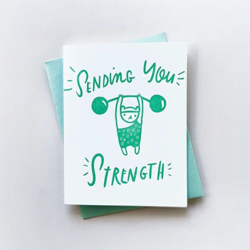 Letterpress Sending You Strength Card