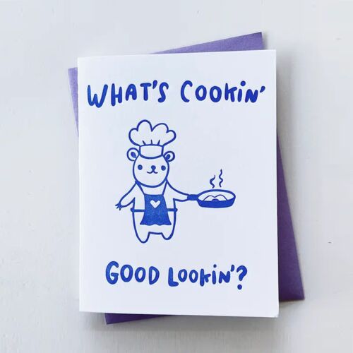 Letterpress What's Cookin' Good Lookin' Card