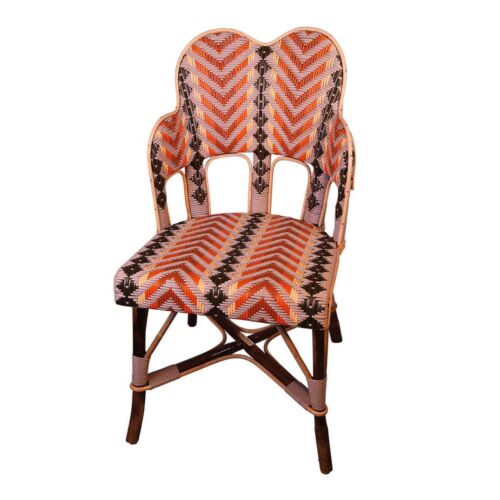 Louis Drucker Houlgate Orange Chevron Chair