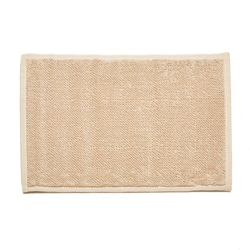 Mastro Raphael Bath Rug Plain Unito Ecru 19x29"