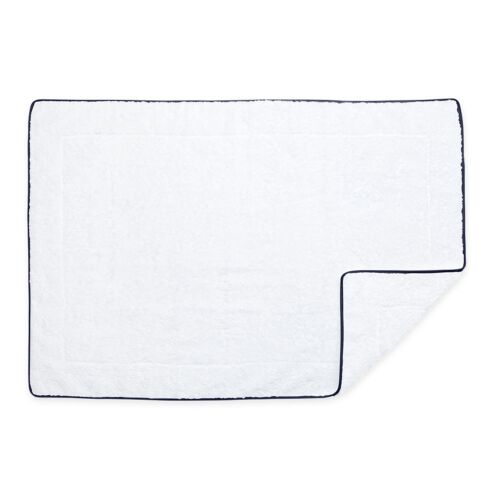 Matouk Bath Mat Cairo White & Navy 24x36"