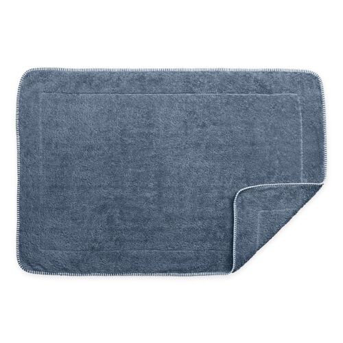 Matouk Bath Mat Whipstitch Sea & White 24x36"