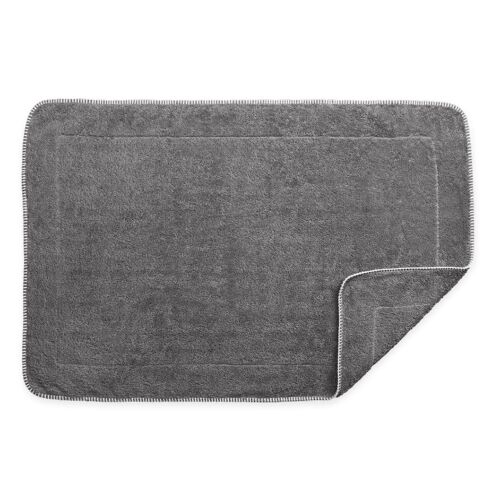 Matouk Bath Mat Whipstitch Smoke & White 24x36"