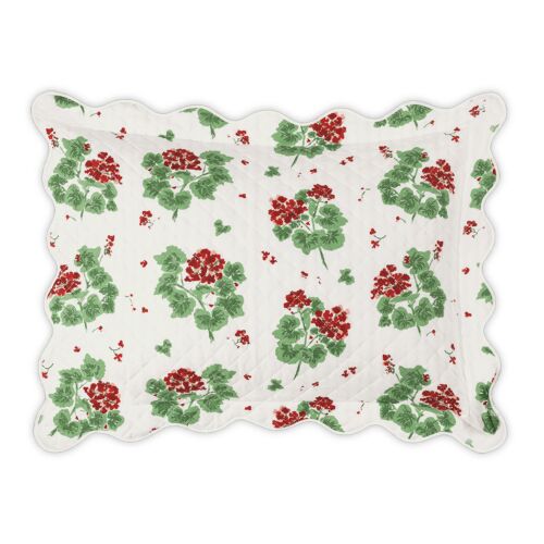 Matouk Geranium Scarlet Quilted Standard Sham